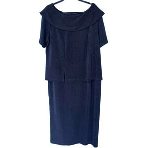 Vintage Nicole Studio NY Black Gown Sz 18W Classic Formal Dress Weddings USA